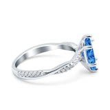 Infinity Twist Marquise Wedding Ring Simulated Cubic Zirconia 925 Sterling Silver