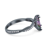 Infinity Twist Marquise Wedding Ring Simulated Cubic Zirconia 925 Sterling Silver