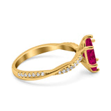 Infinity Twist Marquise Wedding Ring Simulated Cubic Zirconia 925 Sterling Silver