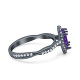 Infinity Twist Marquise Vintage Wedding Ring Simulated Cubic Zirconia 925 Sterling Silver