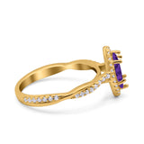 Infinity Twist Marquise Vintage Wedding Ring Simulated Cubic Zirconia 925 Sterling Silver