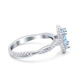 Infinity Twist Marquise Vintage Wedding Ring Simulated Cubic Zirconia 925 Sterling Silver