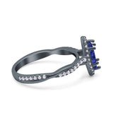 Infinity Twist Marquise Vintage Wedding Ring Simulated Cubic Zirconia 925 Sterling Silver