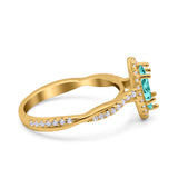 Infinity Twist Marquise Vintage Wedding Ring Simulated Cubic Zirconia 925 Sterling Silver