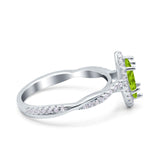 Infinity Twist Marquise Vintage Wedding Ring Simulated Cubic Zirconia 925 Sterling Silver