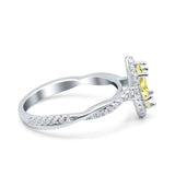 Infinity Twist Marquise Vintage Wedding Ring Simulated Cubic Zirconia 925 Sterling Silver