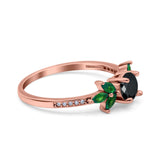 Marquise Wedding Ring Green Emerald Simulated Cubic Zirconia 925 Sterling Silver
