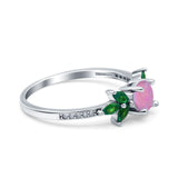 Marquise Wedding Ring Green Emerald Simulated Cubic Zirconia 925 Sterling Silver