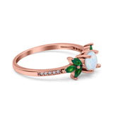 Marquise Wedding Ring Green Emerald Simulated Cubic Zirconia 925 Sterling Silver