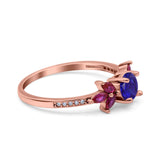 Marquise Wedding Ring Ruby Simulated Cubic Zirconia 925 Sterling Silver