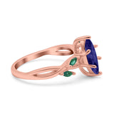 Infinity Twist Green Simulated Emerald Marquise Wedding Ring Simulated Cubic Zirconia 925 Sterling Silver