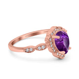 Teardrop Pear Art Deco Wedding Bridal Engagement Ring Round Simulated Cubic Zirconia 925 Sterling Silver