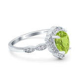 Teardrop Pear Art Deco Wedding Bridal Engagement Ring Round Simulated Cubic Zirconia 925 Sterling Silver