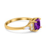 Cushion Cut Marquise Art Deco Wedding Ring Round Simulated Cubic Zirconia 925 Sterling Silver