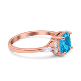 Cushion Cut Marquise Art Deco Wedding Ring Round Simulated Cubic Zirconia 925 Sterling Silver