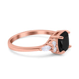 Cushion Cut Marquise Art Deco Wedding Ring Round Simulated Cubic Zirconia 925 Sterling Silver