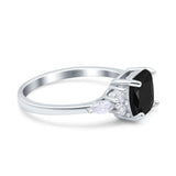 Cushion Cut Marquise Art Deco Wedding Ring Round Simulated Cubic Zirconia 925 Sterling Silver