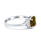 Cushion Cut Marquise Art Deco Wedding Ring Round Simulated Cubic Zirconia 925 Sterling Silver