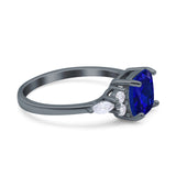 Cushion Cut Marquise Art Deco Wedding Ring Round Simulated Cubic Zirconia 925 Sterling Silver