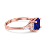 Cushion Cut Marquise Art Deco Wedding Ring Round Simulated Cubic Zirconia 925 Sterling Silver