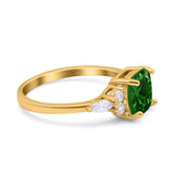 Cushion Cut Marquise Art Deco Wedding Ring Round Simulated Cubic Zirconia 925 Sterling Silver