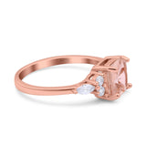 Cushion Cut Marquise Art Deco Wedding Ring Round Simulated Cubic Zirconia 925 Sterling Silver