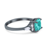 Cushion Cut Marquise Art Deco Wedding Ring Round Simulated Cubic Zirconia 925 Sterling Silver