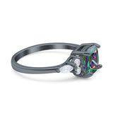 Cushion Cut Marquise Art Deco Wedding Ring Round Simulated Cubic Zirconia 925 Sterling Silver