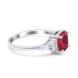 Cushion Cut Marquise Art Deco Wedding Ring Round Simulated Cubic Zirconia 925 Sterling Silver