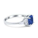 Cushion Cut Marquise Art Deco Wedding Ring Round Simulated Cubic Zirconia 925 Sterling Silver