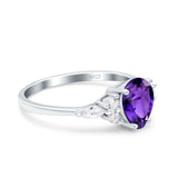 Teardrop Pear Art Deco Wedding Bridal Engagement Ring Round Simulated Cubic Zirconia 925 Sterling Silver