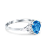 Teardrop Pear Art Deco Wedding Bridal Engagement Ring Round Simulated Cubic Zirconia 925 Sterling Silver