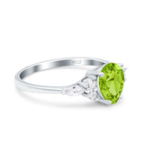 Teardrop Pear Art Deco Wedding Bridal Engagement Ring Round Simulated Cubic Zirconia 925 Sterling Silver