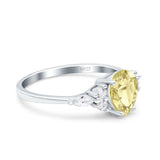 Teardrop Pear Art Deco Wedding Bridal Engagement Ring Round Simulated Cubic Zirconia 925 Sterling Silver