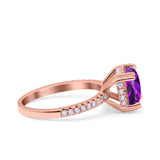 Half Eternity Art Deco Cushion Cut Wedding Engagement Bridal Ring Round Simulated Cubic Zirconia 925 Sterling Silver