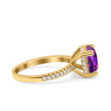 Half Eternity Art Deco Cushion Cut Wedding Engagement Bridal Ring Round Simulated Cubic Zirconia 925 Sterling Silver