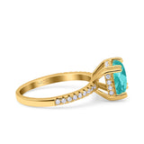 Half Eternity Art Deco Cushion Cut Wedding Engagement Bridal Ring Round Simulated Cubic Zirconia 925 Sterling Silver