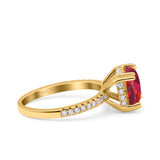 Half Eternity Art Deco Cushion Cut Wedding Engagement Bridal Ring Round Simulated Cubic Zirconia 925 Sterling Silver