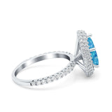 Teardrop Pear Art Deco Vintage Engagement Ring Round Simulated Cubic Zirconia 925 Sterling Silver