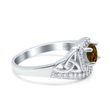 Celtic Art Deco Wedding Bridal Engagement Ring Simulated Cubic Zirconia 925 Sterling Silver