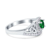 Celtic Art Deco Wedding Bridal Engagement Ring Simulated Cubic Zirconia 925 Sterling Silver