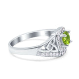 Celtic Art Deco Wedding Bridal Engagement Ring Simulated Cubic Zirconia 925 Sterling Silver