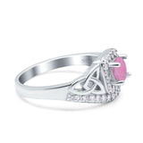 Celtic Art Deco Wedding Bridal Engagement Ring Simulated Cubic Zirconia 925 Sterling Silver