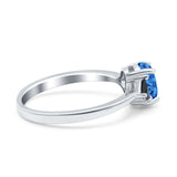 Vintage Oval Engagement Ring Triangle Black Simulated Cubic Zirconia 925 Sterling Silver