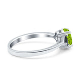 Vintage Oval Engagement Ring Triangle Black Simulated Cubic Zirconia 925 Sterling Silver