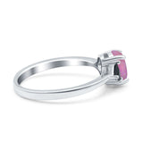 Vintage Oval Engagement Ring Triangle Black Simulated Cubic Zirconia 925 Sterling Silver