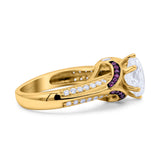 Split Shank Halo Oval Wedding Engagement Ring Black Round Simulated Cubic Zirconia 925 Sterling Silver