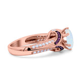 Split Shank Halo Oval Wedding Engagement Ring Black Round Simulated Cubic Zirconia 925 Sterling Silver