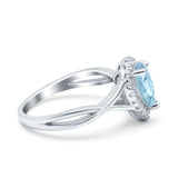 Teardrop Pear Twist Infinity Shank Wedding Ring Simulated Cubic Zirconia 925 Sterling Silver