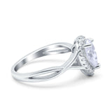 Teardrop Pear Twist Infinity Shank Wedding Ring Simulated Cubic Zirconia 925 Sterling Silver